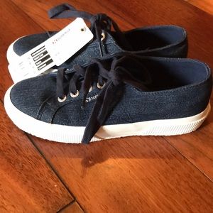 Superga denim blue shoes